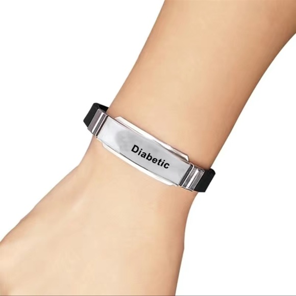 🔴 CLEARANCE🔖NWT 🏥 BLACK & STAINLESS STEEL EMERGENCY “PACEMAKER” MEDICAL BRACELET - Picture 2 of 7